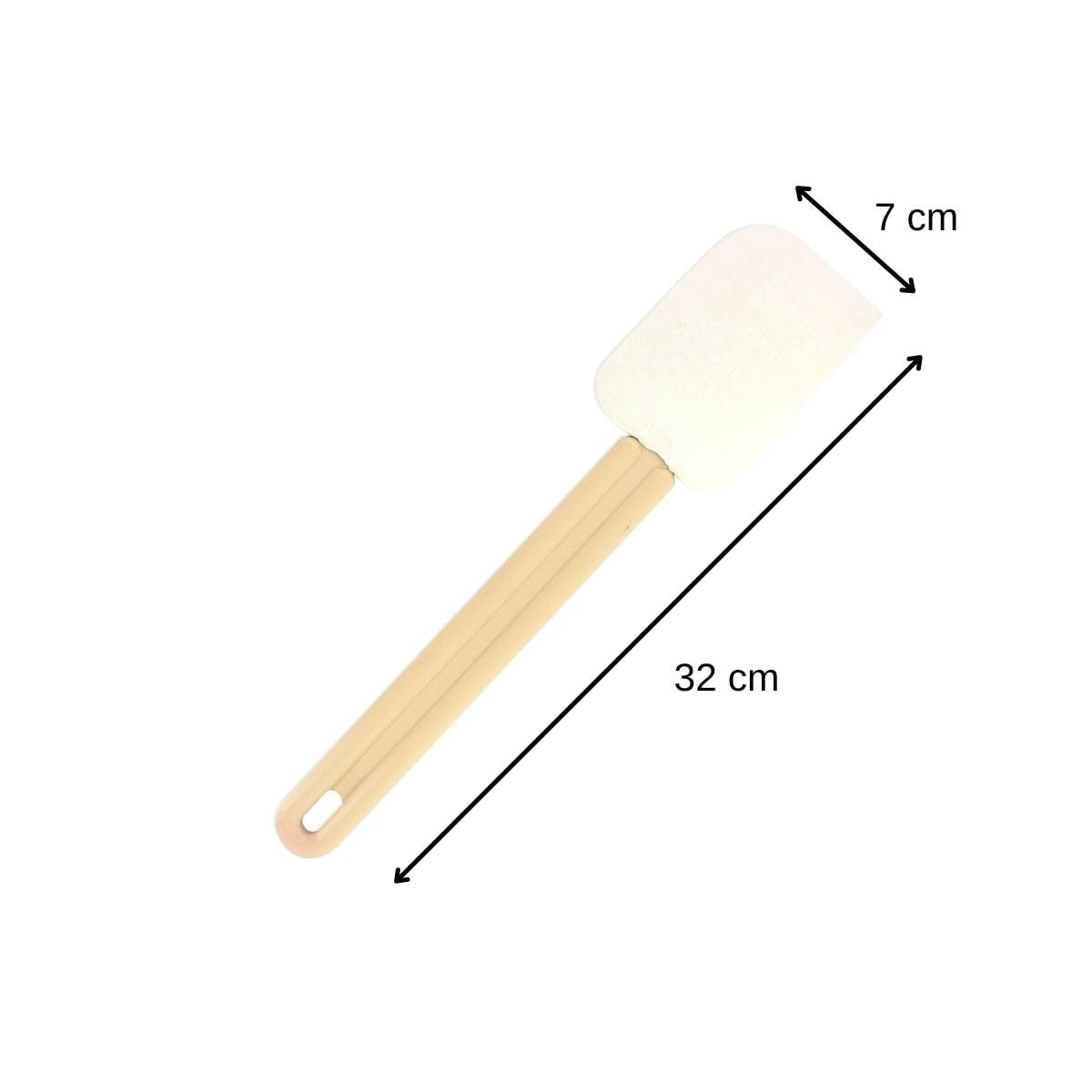 Fackelmann 9316450 - Set di 2 Maryses con manico piatto in resina, spatola per pasticceria, spatola da cucina, resina, silicone, 32 x 7 x 1,2 cm, colore: Bianco