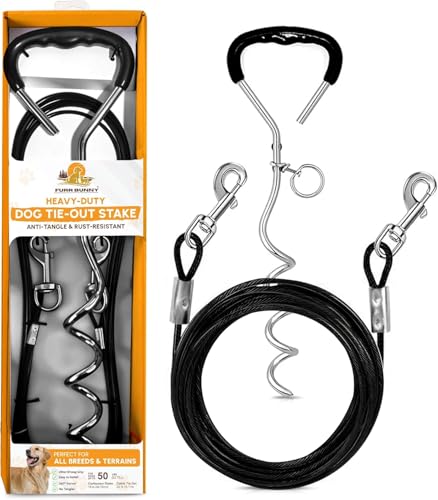 FURR BUNNY Dog Tie Out Cable and Stake for Medium