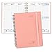 POPRUN Agenda 2022 Semainier 21,5 x 16,5 cm - Planner 2022 avec Couverture Souple Spirale, Intervalle Horaire, Pages de Notes et d'adresses, Rose