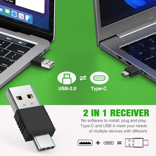 Image of USB C Rechargeable Presentation Clicker with Green Light, Remote Clicker for Presentations Wireless Presenter Slide Changer PPT Advancer with Volume Control for Laptop Computer