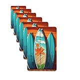 High Quality Material: Surfboard on Wooden Printed Car Air Fresheners Set of 6 Pieces made of Offset Paper, Fragrance tablets are long-lasting and fresh, beautiful and practical, Reasonable size, light weight and durable, you can use it with confiden...