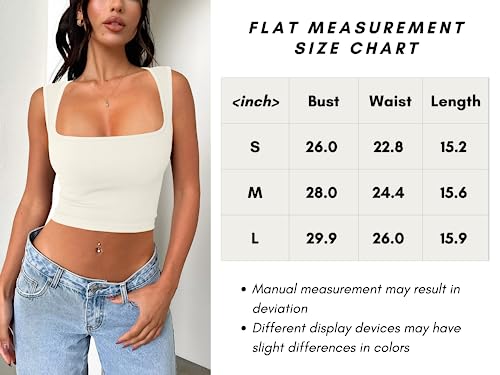 Meyeeka Womens Sleeveless Strappy Tank Square Neck Workout Fitness Casual Basic Crop Tops Beige M #TOP5