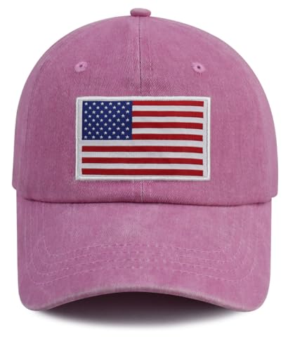 Image of American Flag Hat for Men Women, Funny Adjustable Cotton Baseball Cap