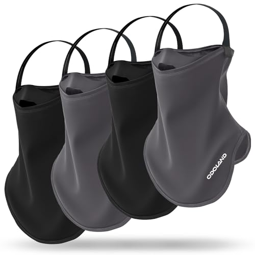Odoland 2/4 Pack Ski Mask with Breathable Hole for Men Women, Balaclava Face Neck Covers with Velcro for Riding Snowboard Black*2+grey*2