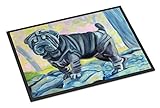 Caroline's Treasures 7333MAT Blue Shar Pei Doormat 18x27 Front Door Mat Indoor Outdoor Rugs for Entryway, Non Slip Washable Low Pile, 18H X 27W