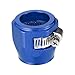 X AUTOHAUX 5 Pcs AN12 Hex Car Hose Finisher Flexible Rubber Pipe Clamp with Screw Band Adapter Fitting for Oil Fuel Water Tube Blue