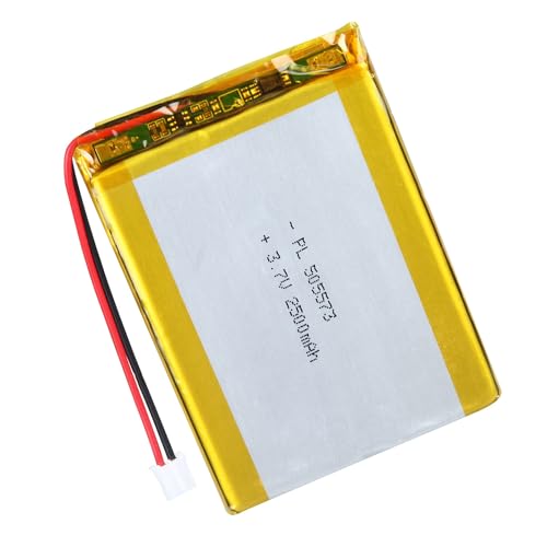 Qimoo 505573 3.7V Lipo Battery 2500mAh 505573 Rechargeable Lithium Polymer Battery Pack with JST PH2.0mm Connector for Electronic Device