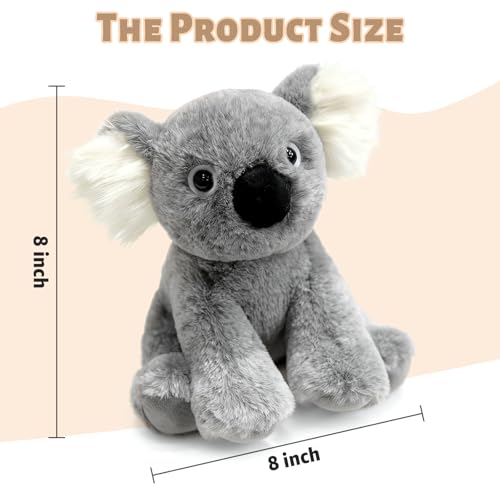 Image of Ditucu Koala Stuffed Animal 8 inch Cute Realistic Plush Toys Ultra Soft Plushies Gifts for Kids Grey