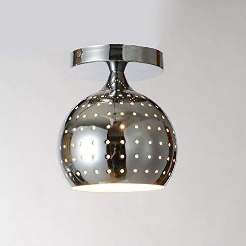Luz de techo lámpara moderna industrial E27 plateada para iluminación interior de casa 7
