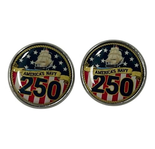 Limited Edition Navy 250th Anniversary Cufflinks - Officially Licensed | Made in USA | Non Tarnish