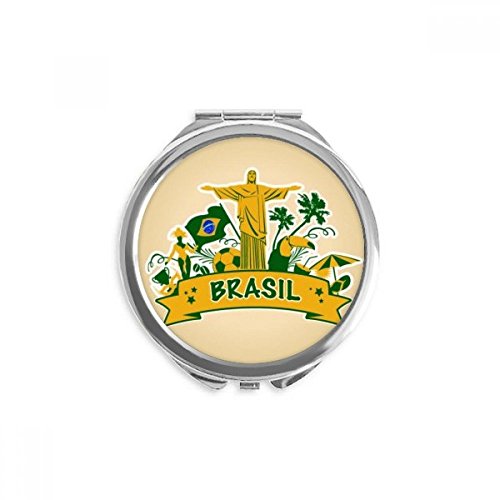 Soccer Mount Corcovado Parrot Brazil Hand Compact Mirror Round Portable Pocket Glass image 2