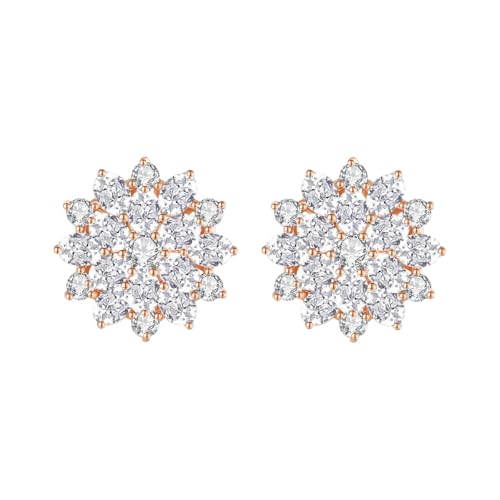 Boucles d'oreilles fleur moissanite pour un style quotidien chic et fêtes de fin d'année