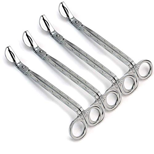 STONCEL 4PC Candle Trimmer Wick Catcher Stainless Steel,Silver