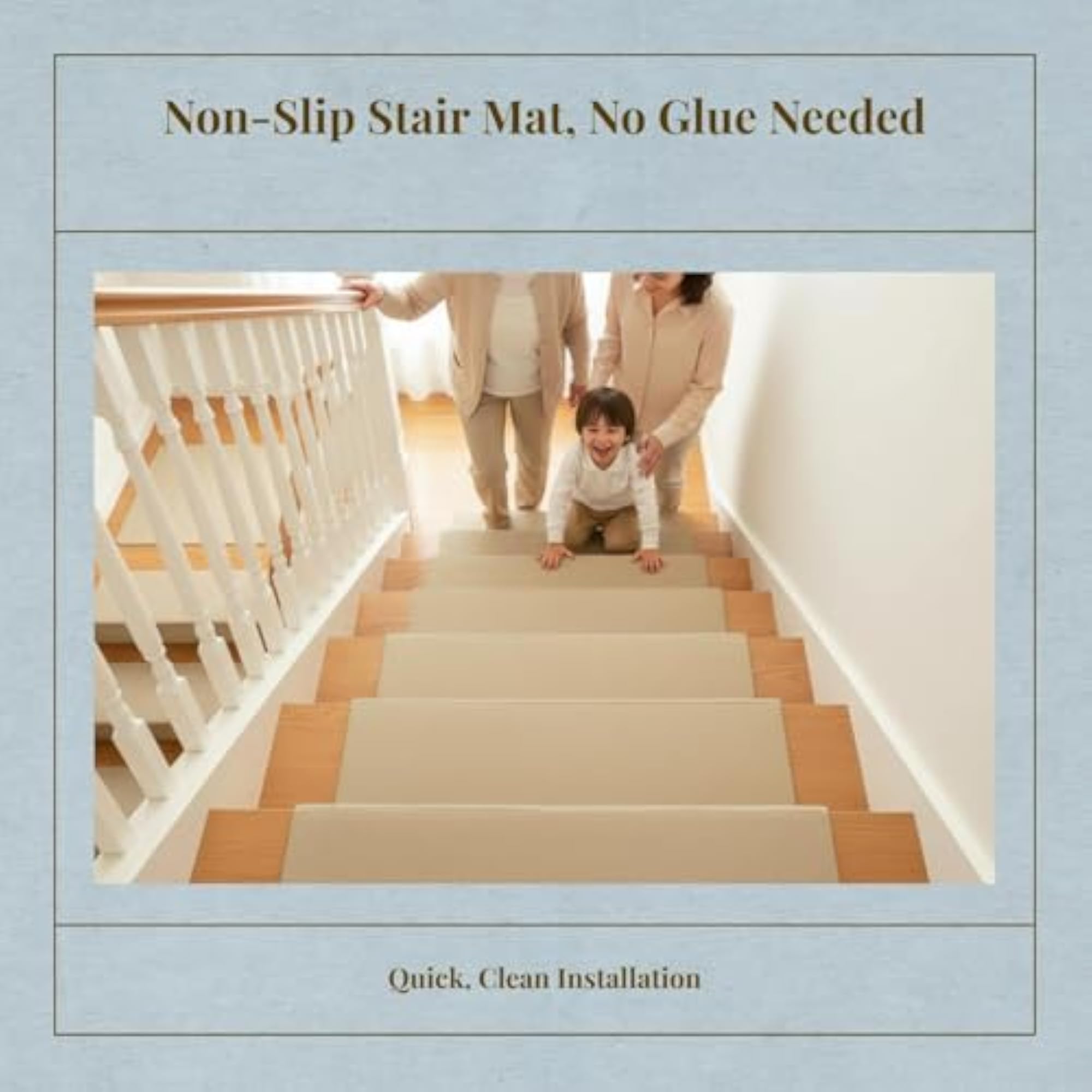 Non-Slip Automatic Carpet Stair Steps Soft Mat Coffee 25 * 80Cm