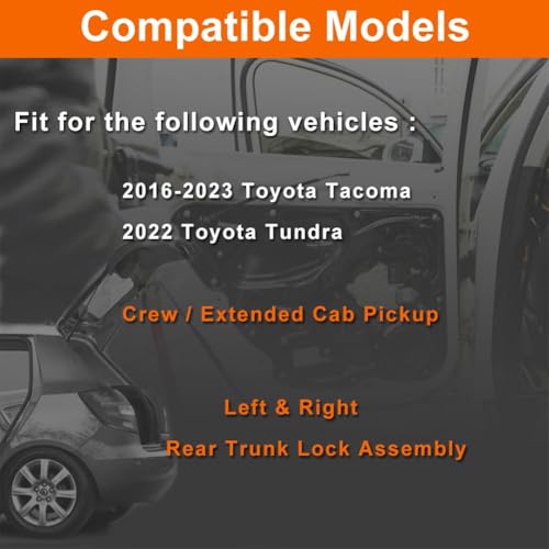 Image of Rear Trunk Latch Left & Right Compatible with 2016-2023 Tacoma Tailgate Lock Actuator