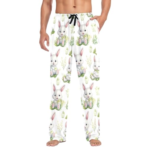 Men's Sleepwear Easter Bunny Rabbit Eggs Cotton Pajama Pants for Men S 21343114