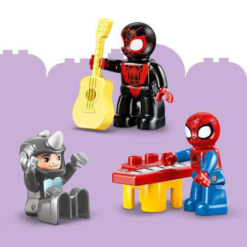 LEGO Duplo | Marvel Le Quartier Général de l’Équipe Spidey - Jeu Éducatif pour Motricité de Bébé - Jouet Montessori - Cadeau pour Garçon dès 2 Ans ou Fan de Spidey et Ses Amis extraordinaires 10464