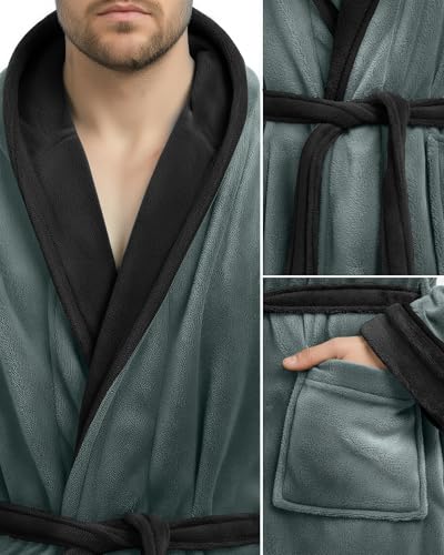 Image of NY Threads Mens Hooded Robe - Plush Long Bathrobes for Men