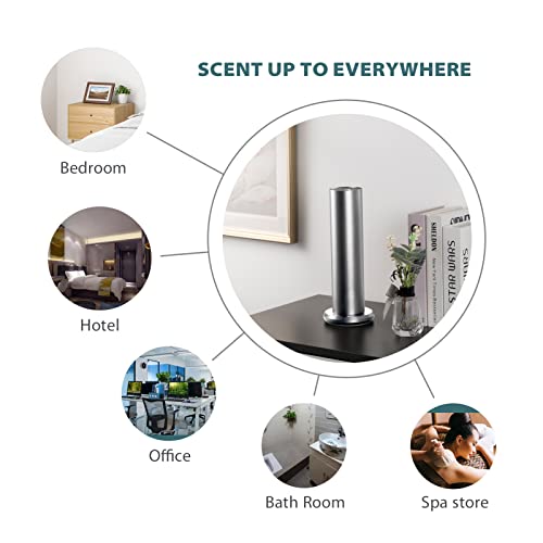 Homnas Scent Air Machine With Cold Air Technology For Home, Bluetooth Waterless Essential Oil Diffuser For Oils, Nebulizing Diffusion System Aromatherapy Diffuser For For Spa, Home, Office Silver #TOP4