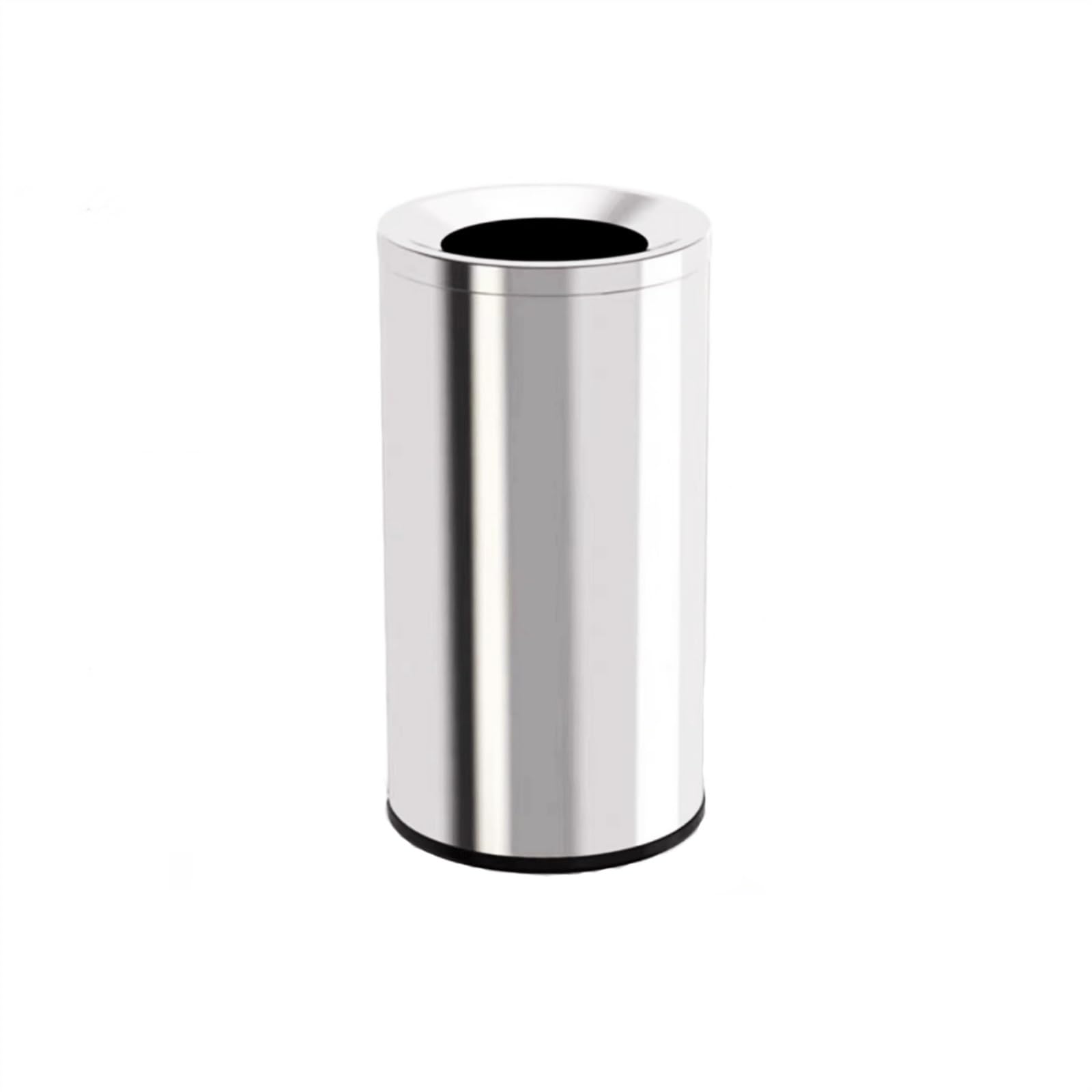 H8Q4D7N5G9 Dustbin 15LStainless Steel Wastebasket, Straight Throw, Open Top Kitchen Silver for Home Office Waste Paper Basket