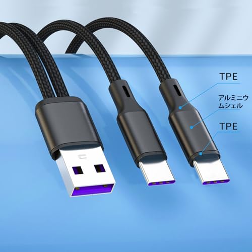 Akkerds デュアルUSB A to Type-C+Androidケーブル