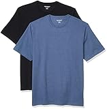 Amazon Essentials Men's 2-Pack Regular-Fit Short-Sleeve Crewneck T-Shirt, Black/Navy Heather, X-Large