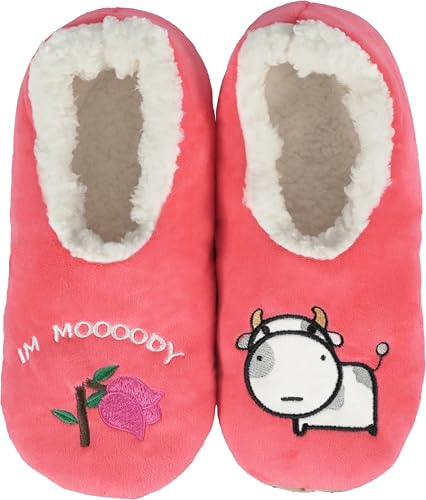 Image of BenSorts Fuzzy Slipper Socks for Women Funny House Slippers with Grips | Warm Cozy Cute Socks Non Slip Gifts Thick Stocking Stuffers Christmas