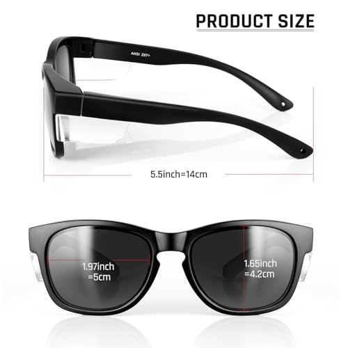 Tinted Safety Glasses with Side Shields -UV Protection, ANSI Z87.1 Certified, Protective Eyewear for Work & Outdoor Activities (Tinted) by MORK&SUKY - Image 6