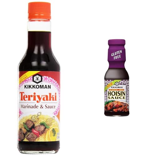 Kikkoman Asian Sauce Bundle - Teriyaki Marinade & Sauce (10 oz) and Gluten Free Hoisin Sauce (13.2 oz)