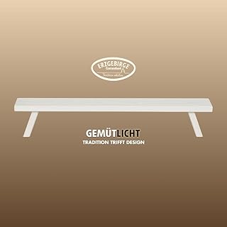– Candle Arch Bench from The Ore Mountains I White I Erzgebirge Wooden Window Sill Riser | Decorative Beechwood Base for Christmas Candle Arches | Podium for Light Arch | 70 x 7.5 x 11 cm