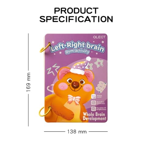Image of Qlect Brain Development Activity Book for Kids | Left Right Brain Exercise Writing Board | Reusable Learning Kit with Markers | Montessori Educational Toy for Toddlers