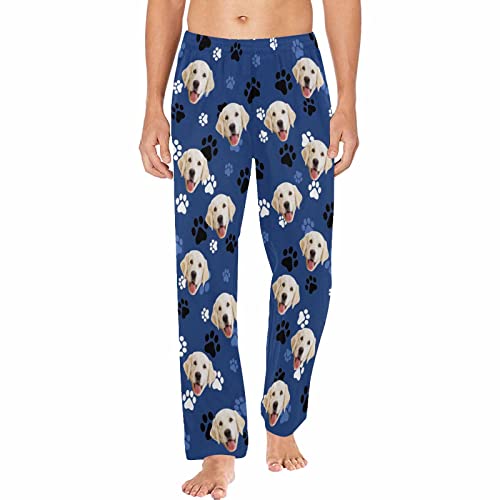 Personalized Pet Face Pajamas Pants Lounge Trousers Sleepwear Pjs for Men Dad