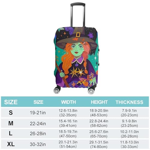 Washable Luggage Case Cover Magic Witch Witchcraft Bohemian Printed Luggage Cover Protector Elastic Suitcase Protector Anti-Scratch Suitcase Cover for Size M (22-24 inches) Luggage2