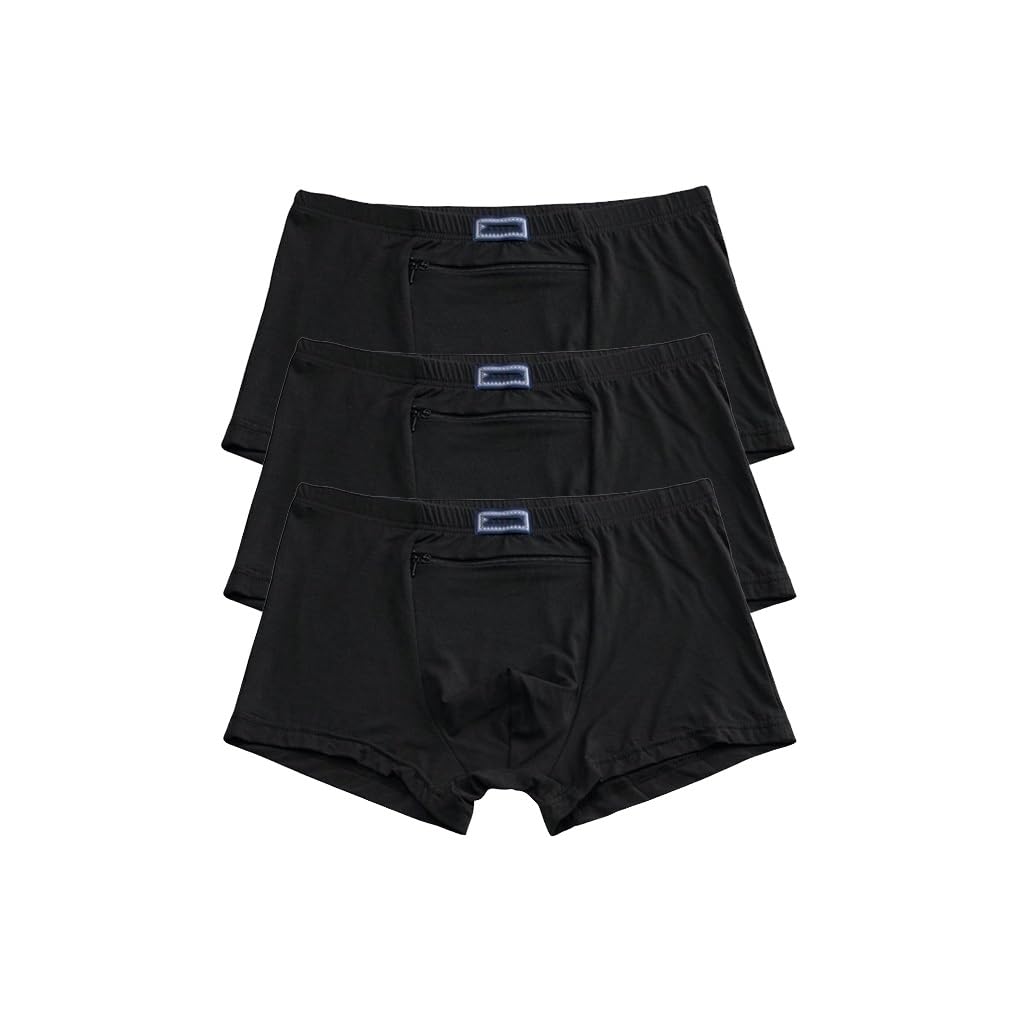 Ropa interior hombre para viajes calzoncillos bolsillo oculto cremallera pack 3 LaseVe
