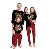 Aidodmom Pigiami Natalizi per Tutta la Famiglia Due Pezzi Pigiama Abbinati Coppia Fidanzat Natalizi Stampa Scintillante di Babbo Natale Pigiama Famiglia Coordinati SetKid