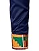 ZEROYAA Men's Hipster African Tribal Graphic Patchwork Design Slim Fit Long Sleeve Button up Mandarin Collar Shirts ZZCL46 Navy X Large