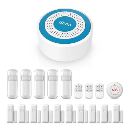 Home Security Systems,2025 Door & Window Alarms for Home with Instant App Alerts,20Pcs WiFi-Connected SOS Button Kit,Compatible with Alexa for Villa,for Apartment,Kids Safety,Office NO Monthly Fees