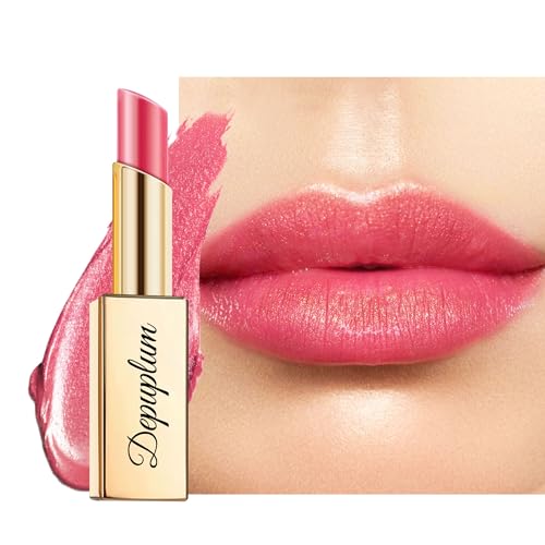 Depuplum Red Pink Lipstick Moisturizing for Women Shimmer Tinted Lip Balm Hydrating Nourishing Lip Gloss Vegan& Cruelty Free Lip Makeup, ZG115 Shine