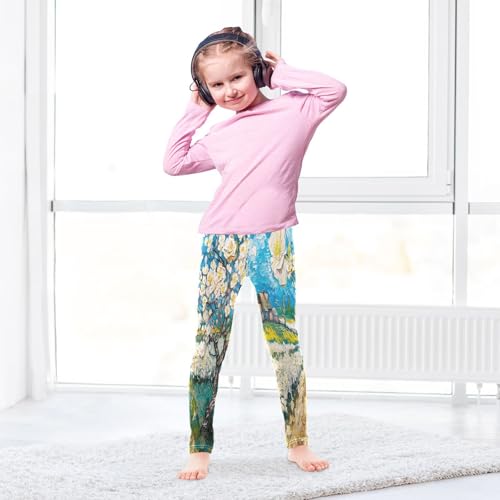 Toddler Girls Leggings Printed Yoga Pants Leggings Vincent Van Gogh Style Painting for Kids4
