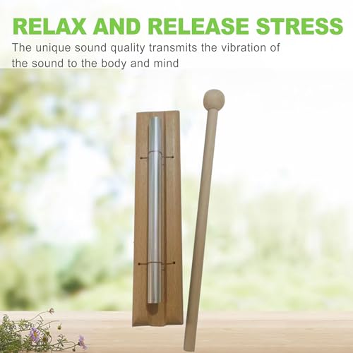 CeroDimo Meditation Chime Solo Hand Bell, Classroom Management Chimes Instrument, Mindfulness Bell for Teachers, Yoga, Prayer, Silver (7")