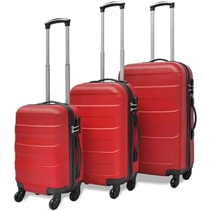Homgoday Homgoday Trolley-Set 3-teilig, Rot, Möbel für Haus Innen Außen Wohnzimmer Schlafzimmer, rot