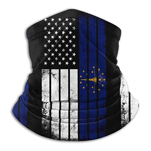 Distressed Indiana Flag Neck Gaiter Headwear Bandana Magic Scarf Balaclava Face Sun Mask