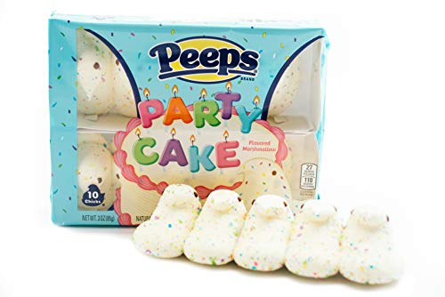 Party Cake Flavored Marshmallow Peeps - 2 Packs of 10 - Novelty Birthday Cake Flavored Peep Chicks - Gluten Free Marshmallow Candy - Naturally & Artificially Flavored - Thumbnail 2
