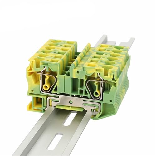 Bornier de protection pour rail DIN ST6-PE de 6 mm2 en lot de 10 pieces