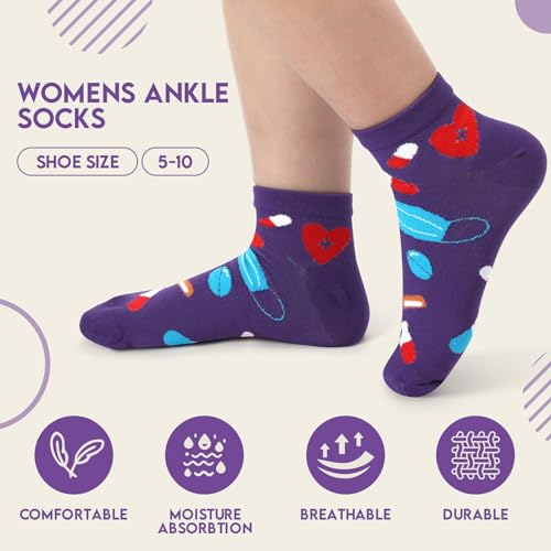 12 Pairs Nurses Compression Socks for Women Men Circulation 15-20 Mmhg Ankle Compression Socks Funny Medical Assistant Gifts for Nurses Doctors Assistant Outdoor Sport Supply4