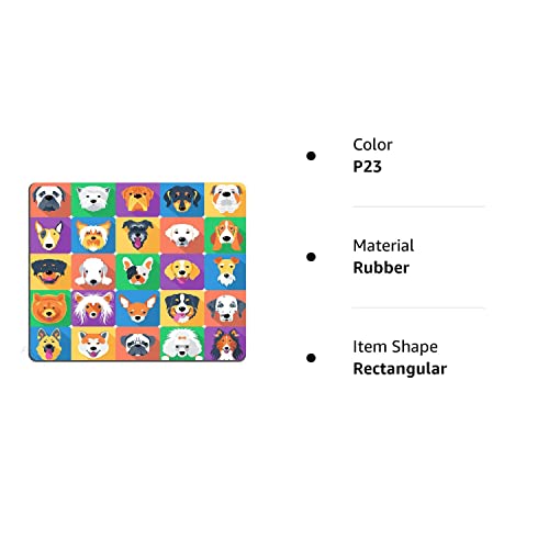 Dog Lover Mouse Pad, Dog Breeds Profiles Pets Shepherd Terrier Labrador Domestic Animals Illustration Non-Slip Mouse Pad Gaming Mouse Pad #TOP7