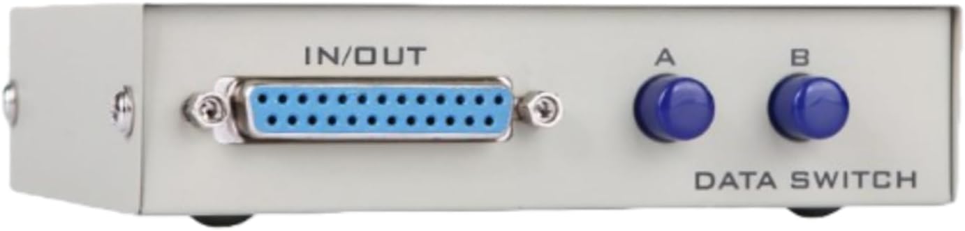 2 Port DB25Pin Parallel Printer Data Switcher Sharer 2 in 1 Out,Enable bidirectional Switching Between Two Computer Hosts and one External DBPin Parallel Printing Device.Switching 1 Computer to use