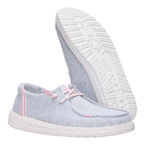 HEYDUDE W Wendy Stretch Jersey Varsity Slip On Shoe, Medium Grey Size 8 - image 2
