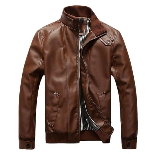Chaqueta de piel sintética para hombre con acabados de alta costura