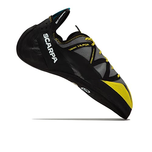 Scarpa Men's Vapor Lace Rock Climbing Shoes For Sport Climbing And Bouldering - Smoke/Yellow - 11 #TOP7